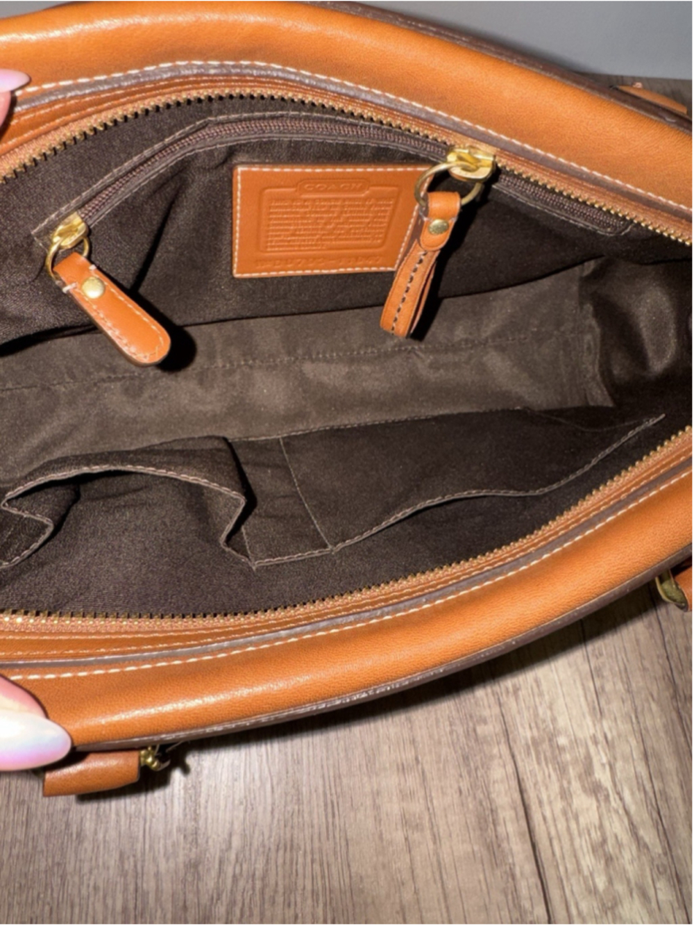 Vintage Coach Hamptons Carryall 11047 Cognac Leather Shoulder Tote Classic - Picture 15 of 16